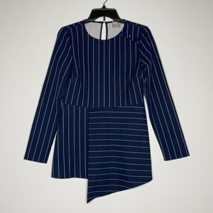 Asos Long Sleeve Blouse Blue with White Stripes 4‎